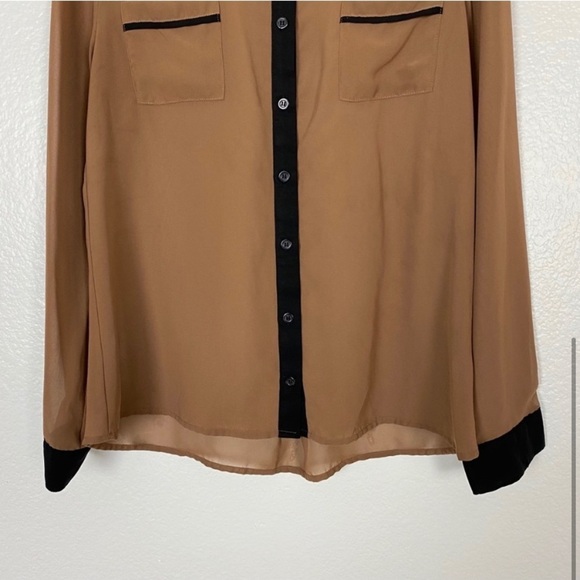 mine Semi-sheer Shirt Brown Black Size L - Picture 6 of 7